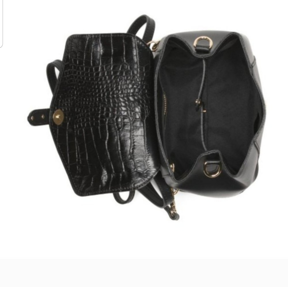 NWT House of harlow 1960 Crystal Studded Black Backpack Shoulder Handbag - Picture 7 of 14